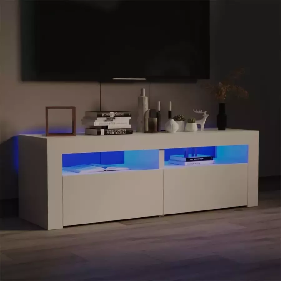 VidaLife Tv-meubel met LED-verlichting 120x35x40 cm hoogglans wit