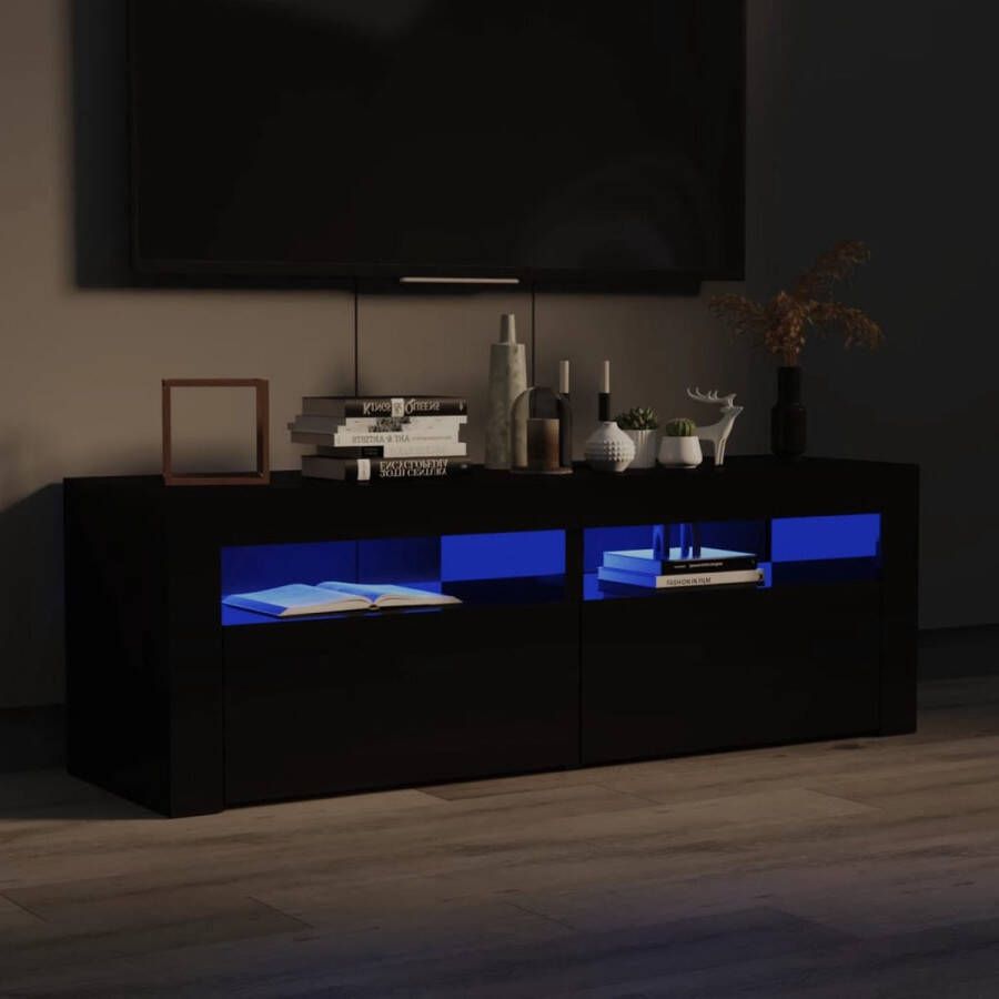 VidaLife Tv-meubel met LED-verlichting 120x35x40 cm hoogglans zwart