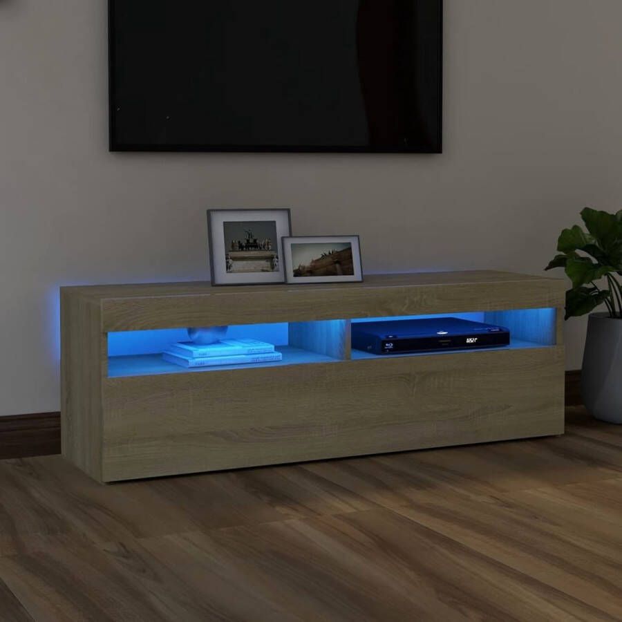 VidaLife Tv-meubel met LED-verlichting 120x35x40 cm sonoma eikenkleurig