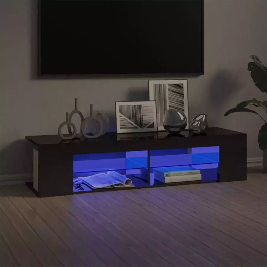 VidaLife Tv-meubel met LED-verlichting 135x39x30 cm hoogglans grijs