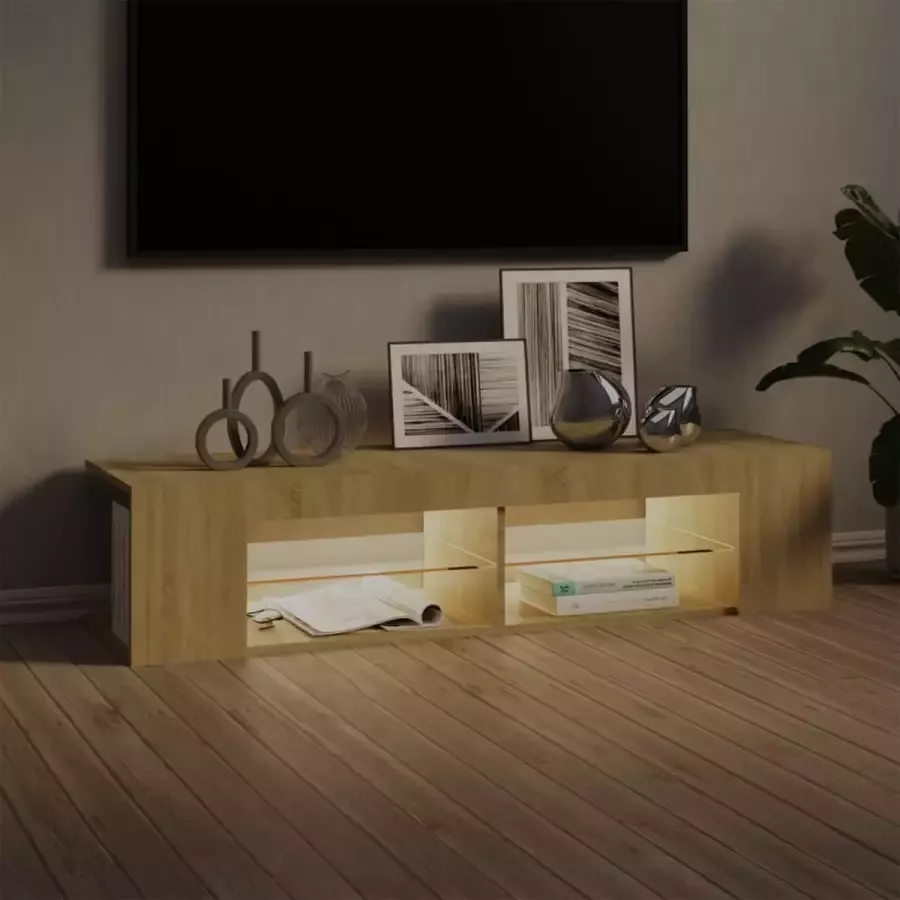 VidaLife Tv-meubel met LED-verlichting 135x39x30 cm sonoma eikenkleurig
