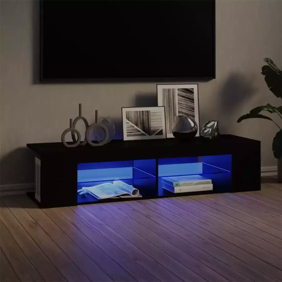 VidaLife Tv-meubel met LED-verlichting 135x39x30 cm zwart