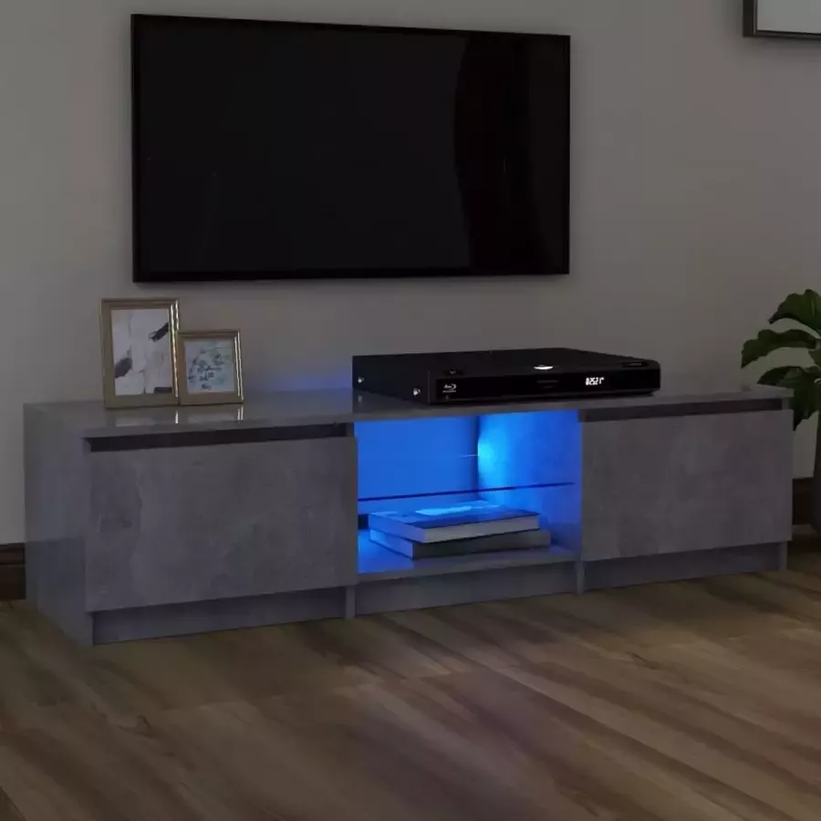 VidaLife Tv-meubel met LED-verlichting 140x40x35 5 cm betongrijs