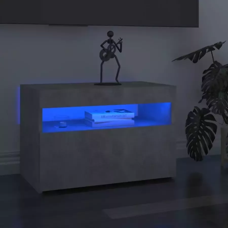 VidaLife Tv-meubel met LED-verlichting 60x35x40 cm betongrijs