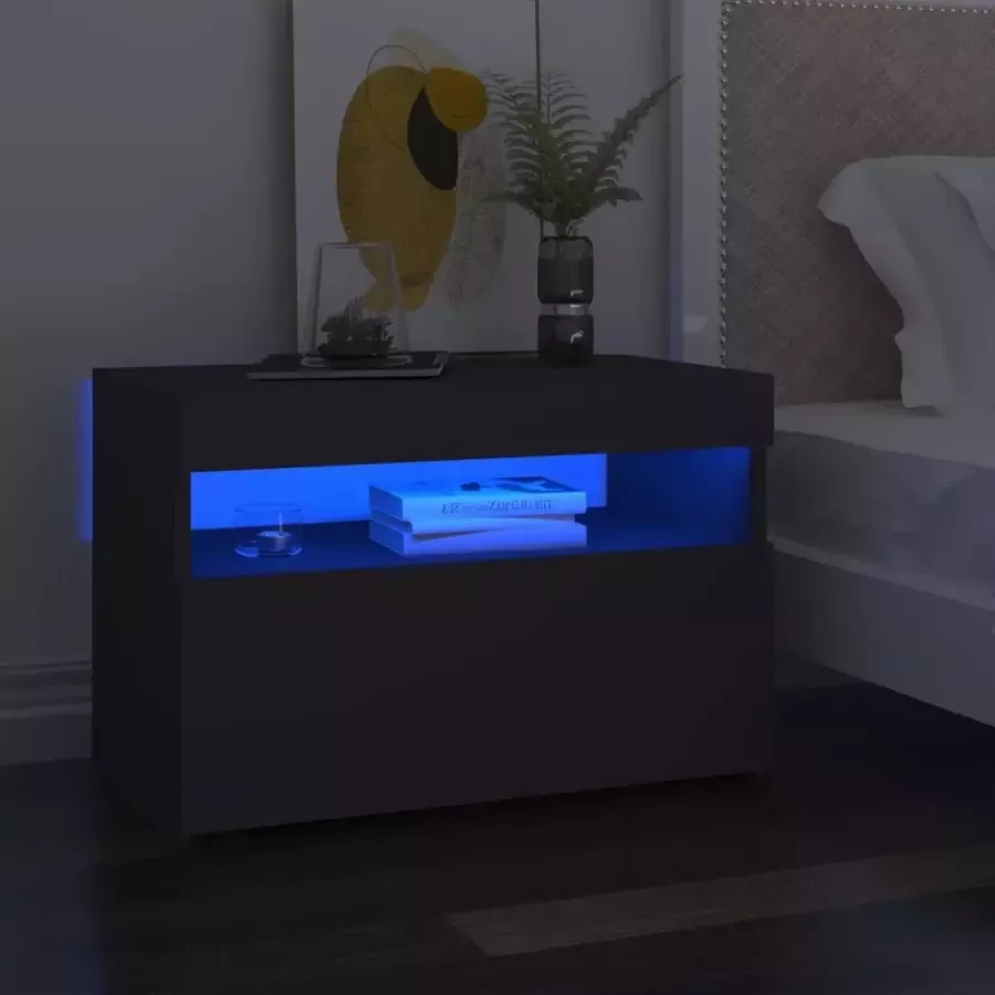 VidaLife Tv-meubel met LED-verlichting 60x35x40 cm grijs