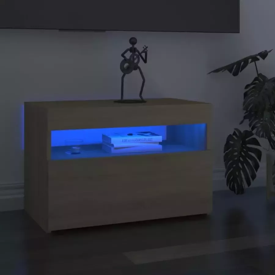 VidaLife Tv-meubel met LED-verlichting 60x35x40 cm sonoma eikenkleurig