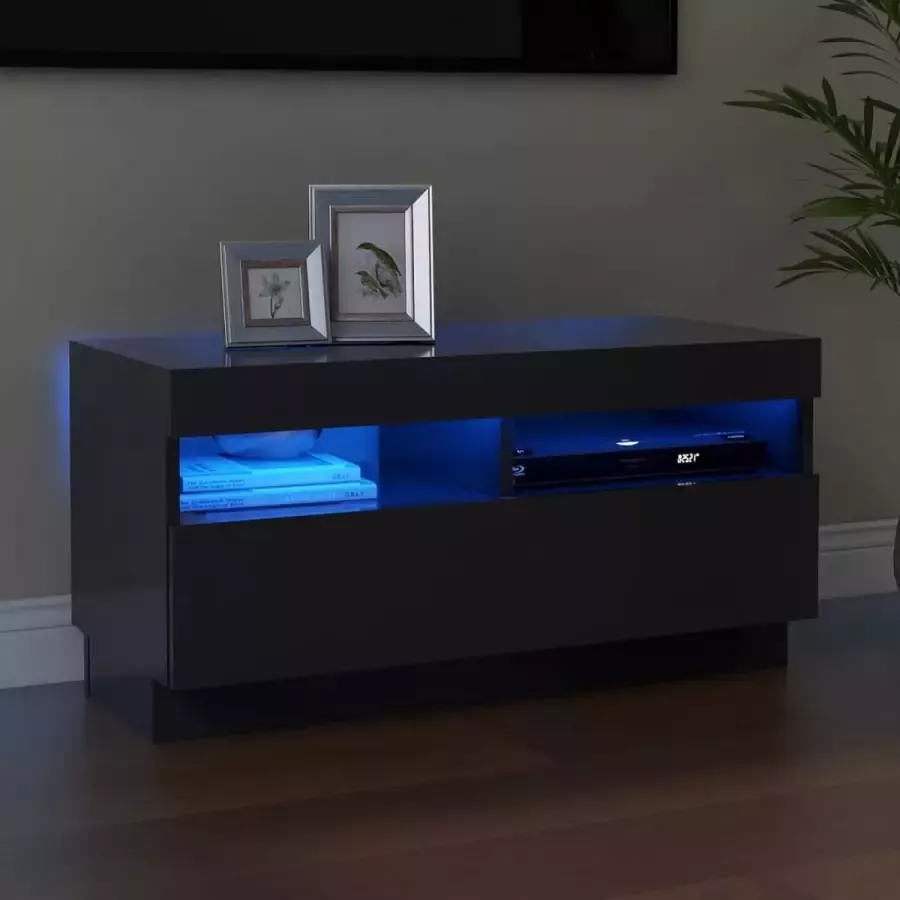 VidaLife Tv-meubel met LED-verlichting 80x35x40 cm grijs