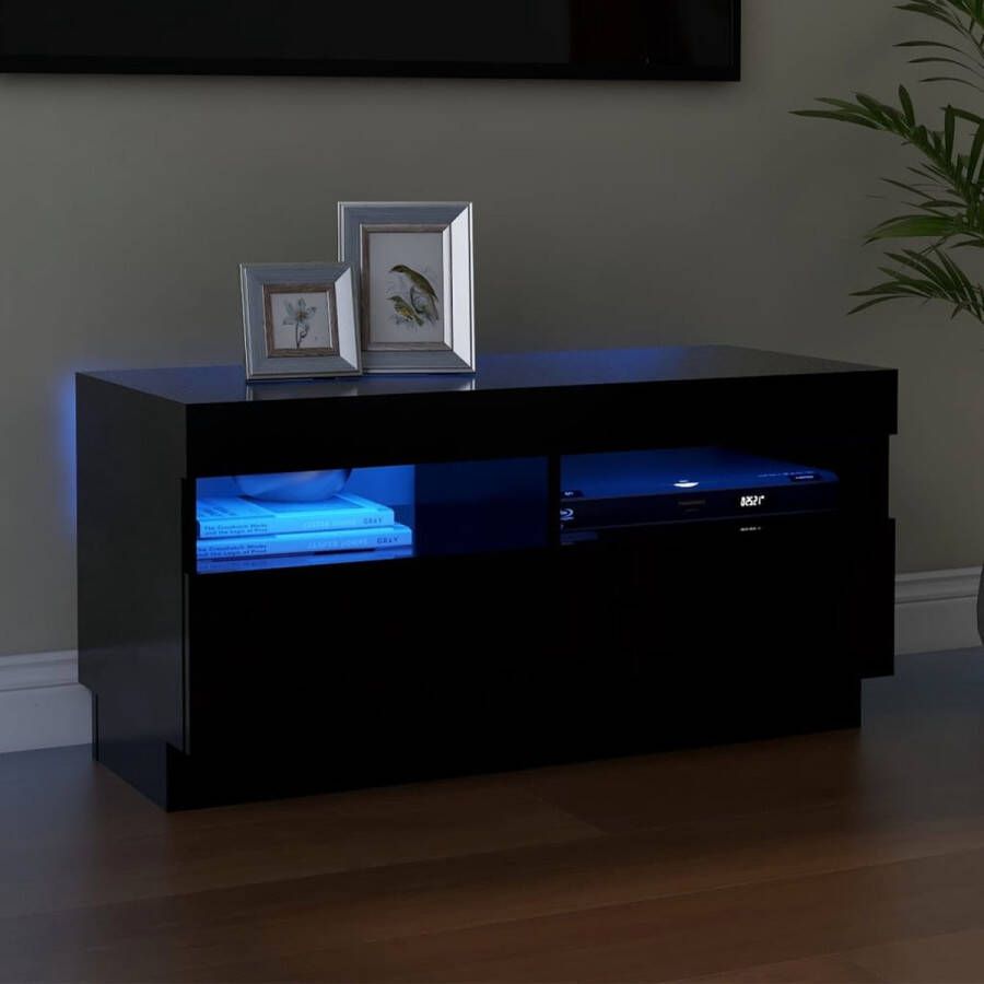 VidaLife Tv-meubel met LED-verlichting 80x35x40 cm zwart