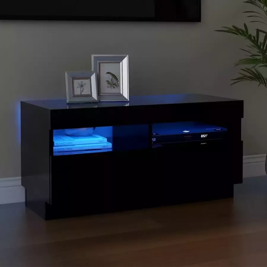 VidaLife Tv-meubel met LED-verlichting 80x35x40 cm zwart