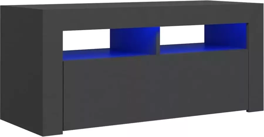 VidaLife Tv-meubel met LED-verlichting 90x35x40 cm grijs