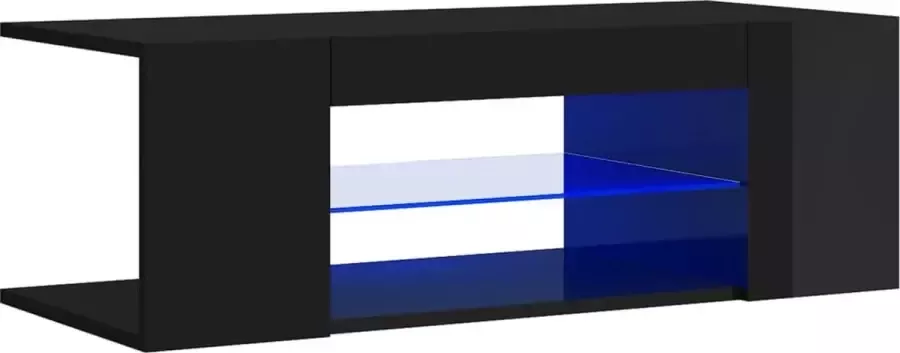 VidaLife Tv-meubel met LED-verlichting 90x39x30 cm hoogglans zwart