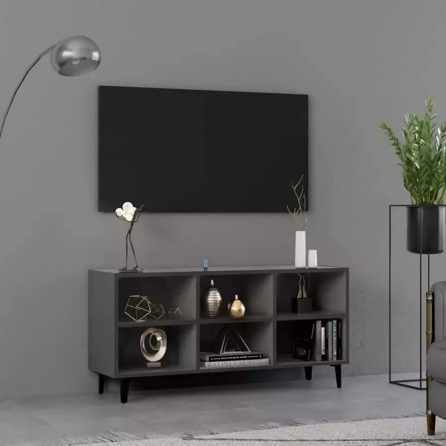 VidaLife Tv-meubel met metalen poten 103 5x30x50 cm grijs