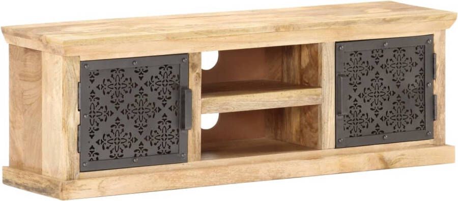 VidaLife Tv-meubel met stalen deuren 120x30x40 cm massief mangohout