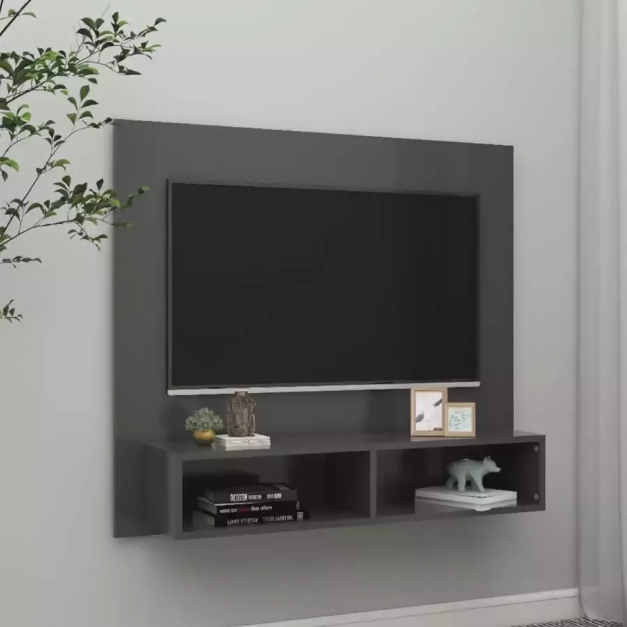 VidaLife Tv-wandmeubel 102x23 5x90 cm spaanplaat grijs