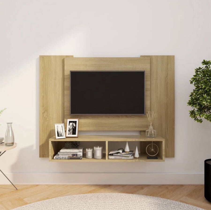 VidaLife Tv-wandmeubel 120x23 5x90 cm spaanplaat sonoma eikenkleurig