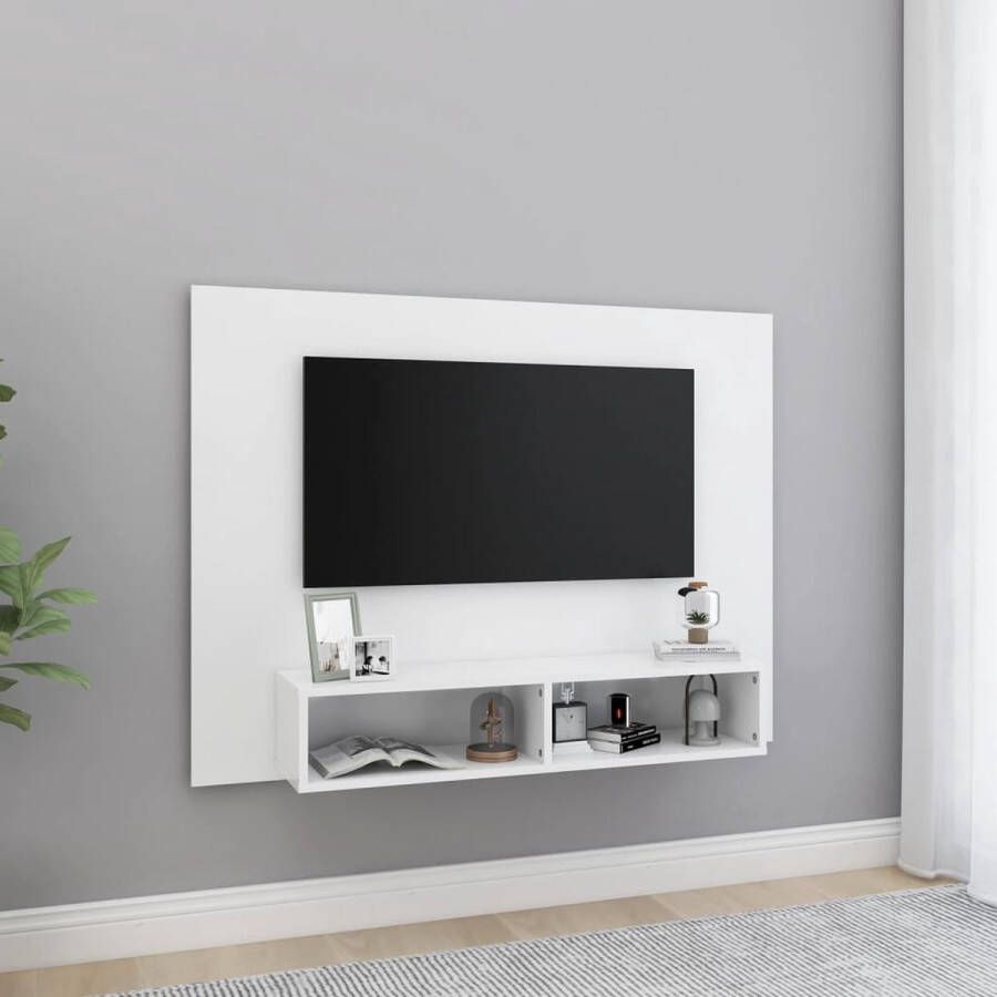 VidaLife Tv-wandmeubel 120x23 5x90 cm spaanplaat wit - Foto 1