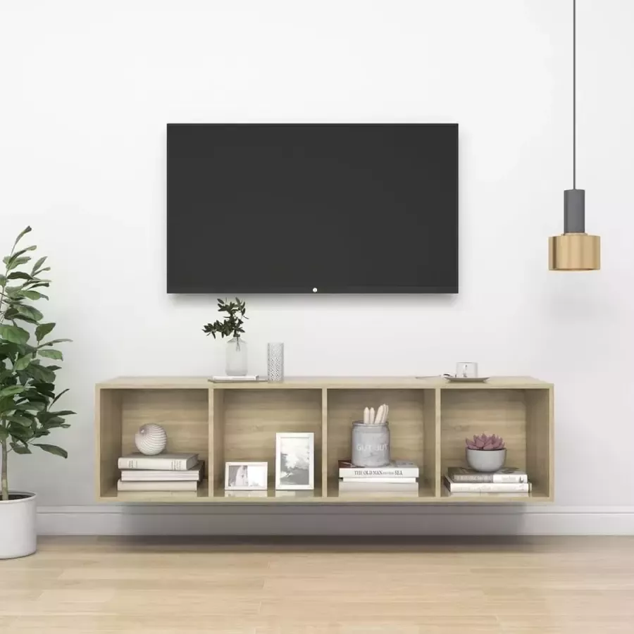 VidaLife Tv-wandmeubel 37x37x142 5 cm spaanplaat sonoma eikenkleurig