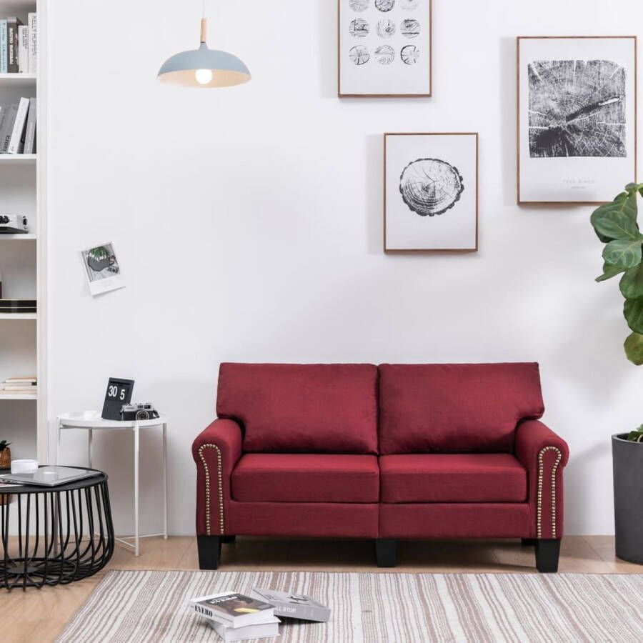 VidaLife Tweezitsbank stof wijnrood