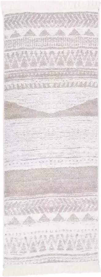 VidaLife Vloerkleed 100x300 cm katoen beige