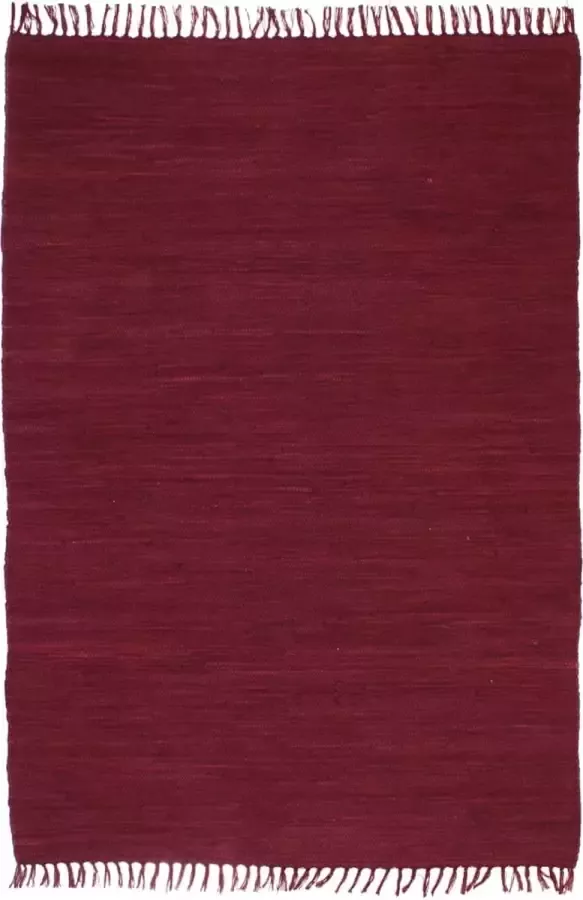 VidaLife Vloerkleed Chindi handgeweven 120x170 cm katoen bordeauxrood