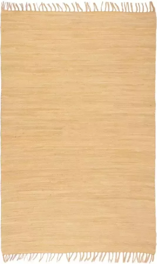 VidaLife Vloerkleed Chindi handgeweven 160x230 cm katoen beige