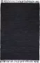 VidaLife Vloerkleed Chindi handgeweven 190x280 cm leer zwart - Thumbnail 2