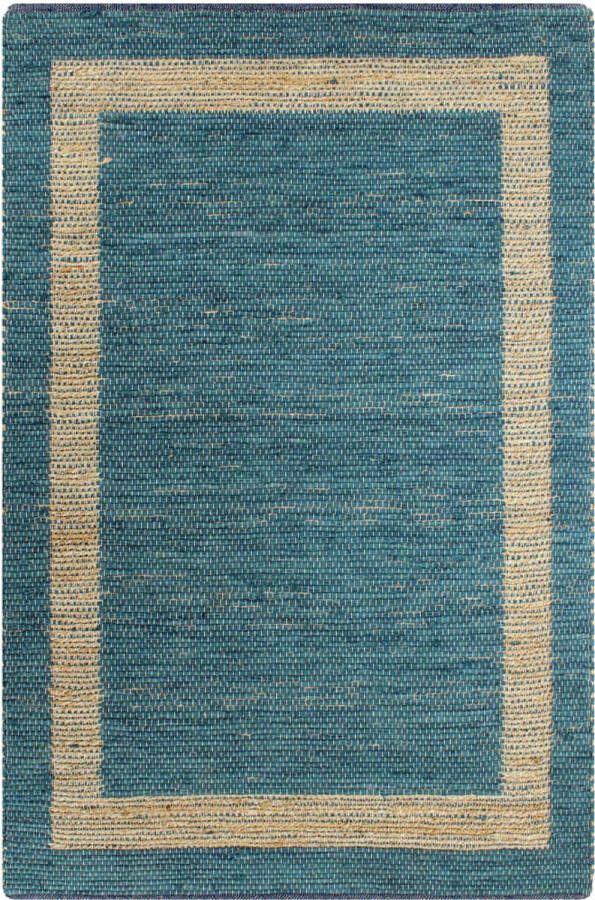 VidaLife Vloerkleed handgemaakt 160x230 cm jute blauw