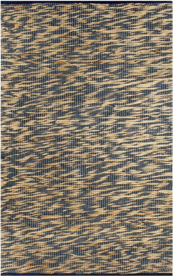 VidaLife Vloerkleed handgemaakt 160x230 cm jute blauw en naturel