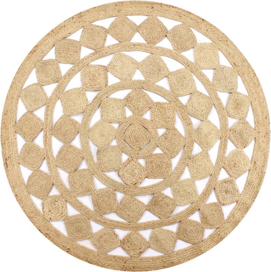 VidaLife Vloerkleed handgemaakt 90 cm gevlochten jute