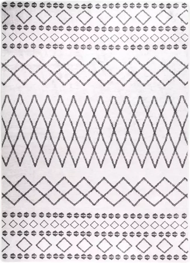 VidaLife Vloerkleed wasbaar anti-slip 120x180 cm zwart en wit