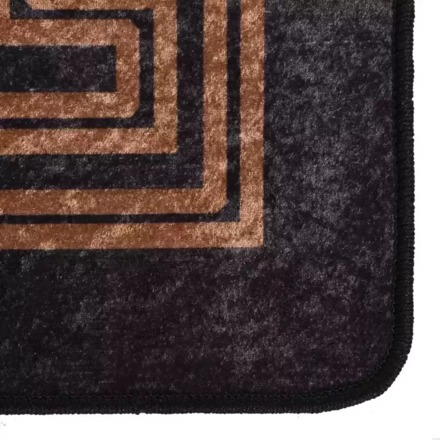 VidaLife Vloerkleed wasbaar anti-slip 160x230 cm zwart en goudkleurig
