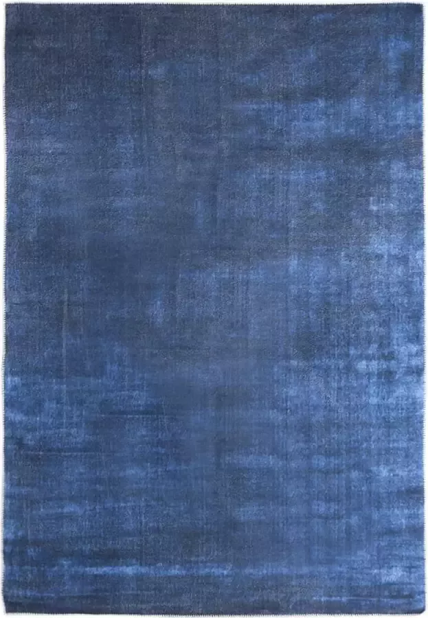 VidaLife Vloerkleed wasbaar opvouwbaar 140x200 cm polyester marineblauw