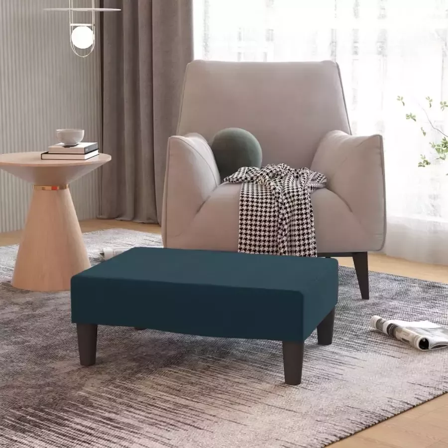 VidaLife Voetenbank 78x56x32 cm fluweel blauw