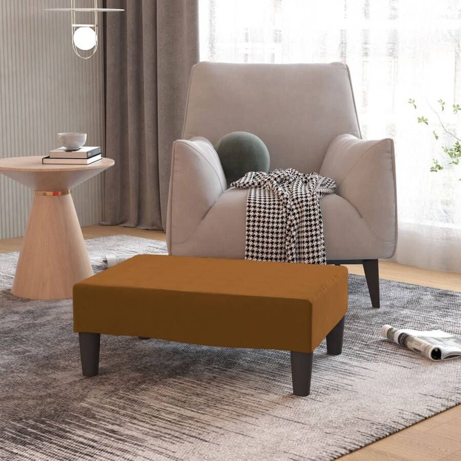 VidaLife Voetenbank 78x56x32 cm fluweel bruin