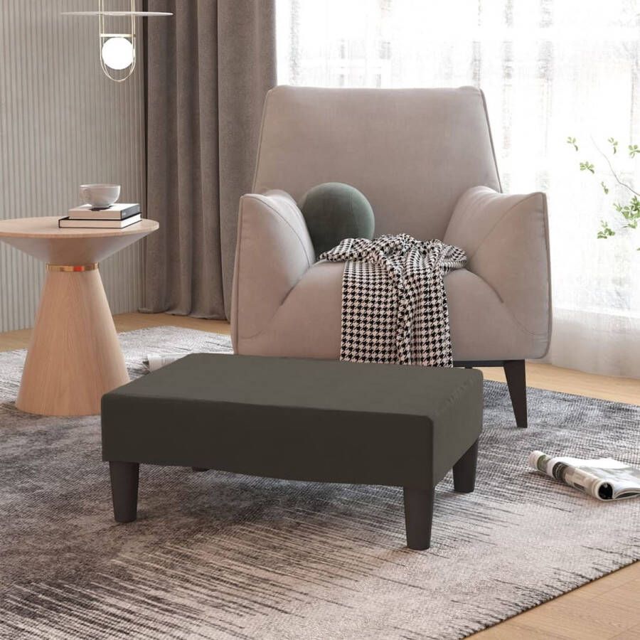 VidaLife Voetenbank 78x56x32 cm fluweel donkergrijs - Foto 3