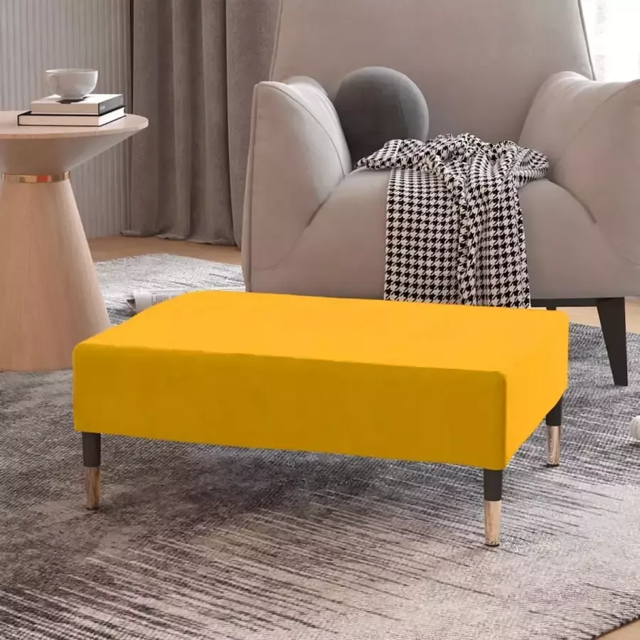 VidaLife Voetenbank 78x56x32 cm fluweel geel