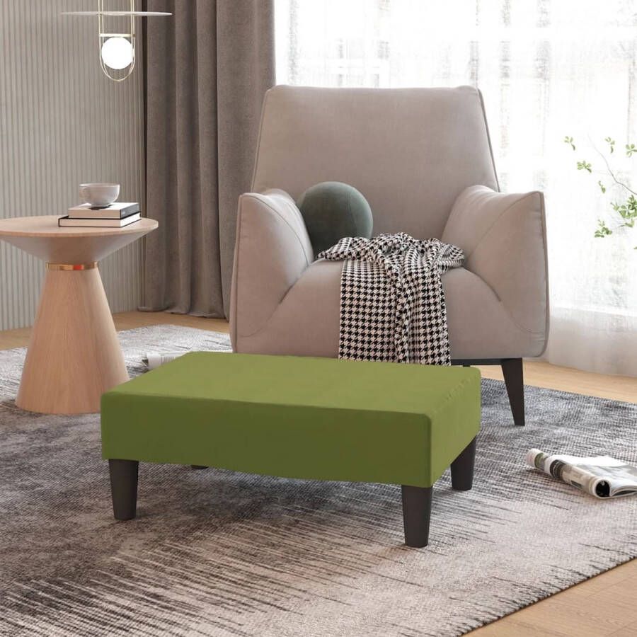 VidaLife Voetenbank 78x56x32 cm fluweel lichtgroen - Foto 3