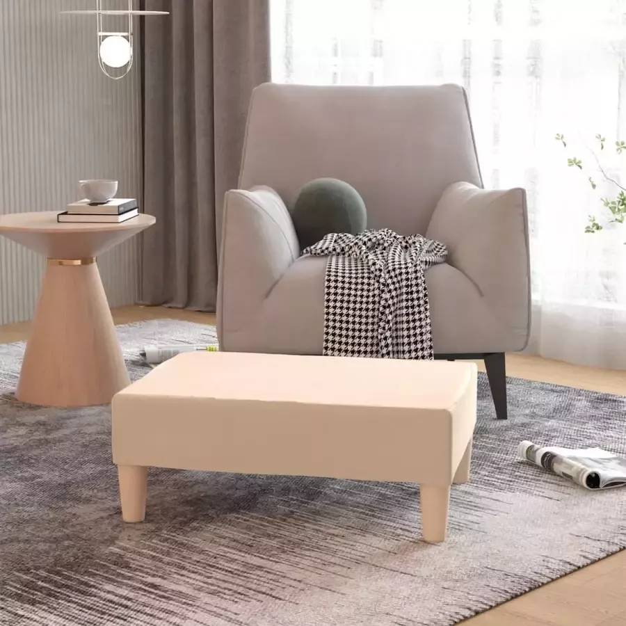 VidaLife Voetenbank 78x56x32 cm stof crèmekleurig