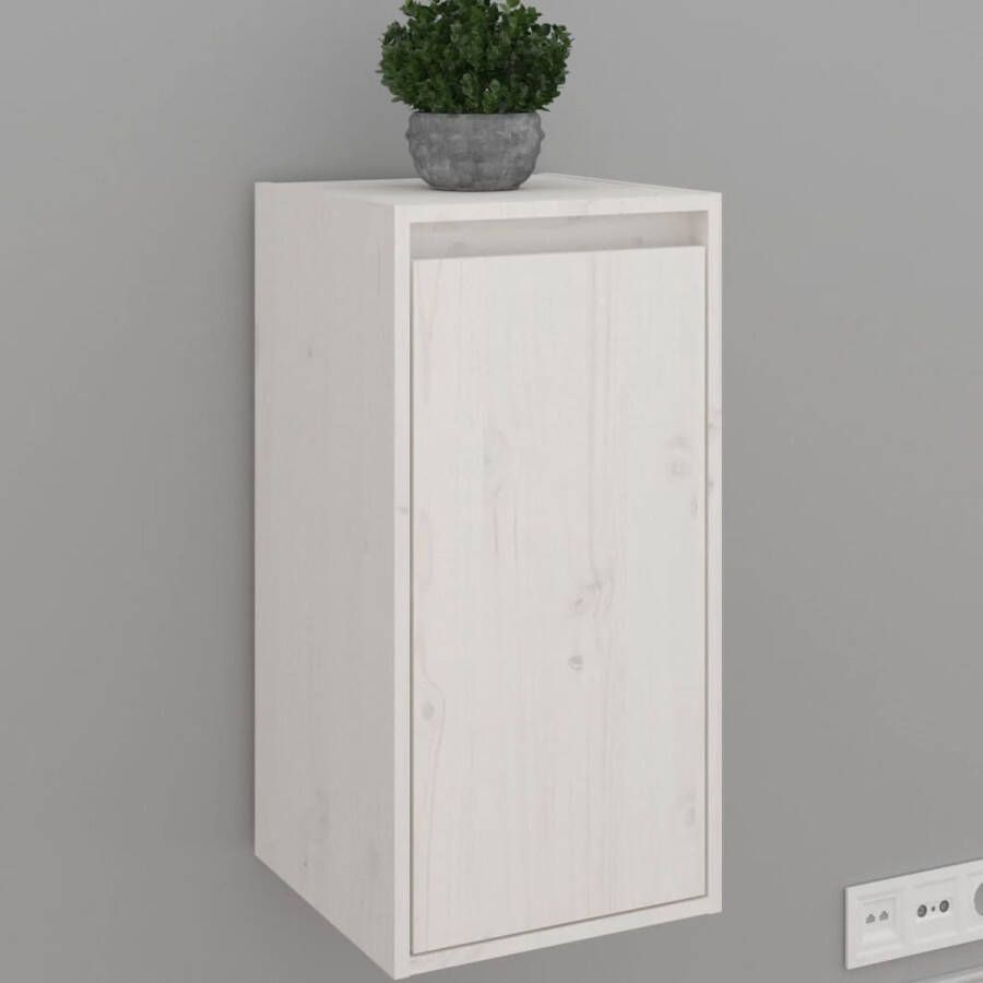VidaLife Wandkast 30x30x60 cm massief grenenhout wit