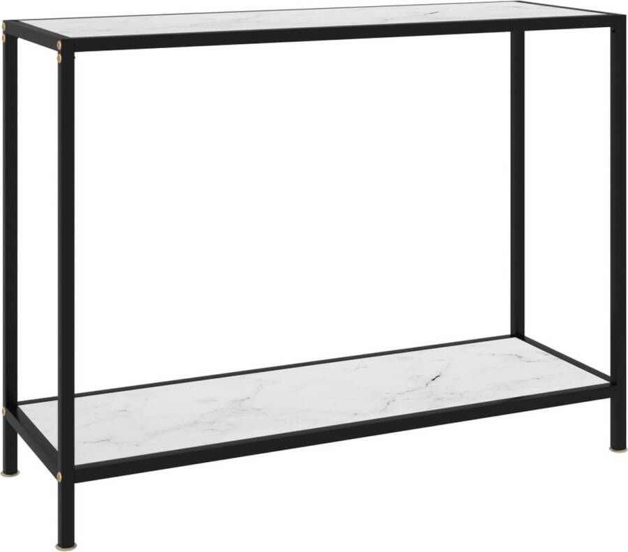 VidaLife Wandtafel 100x35x75 cm gehard glas wit