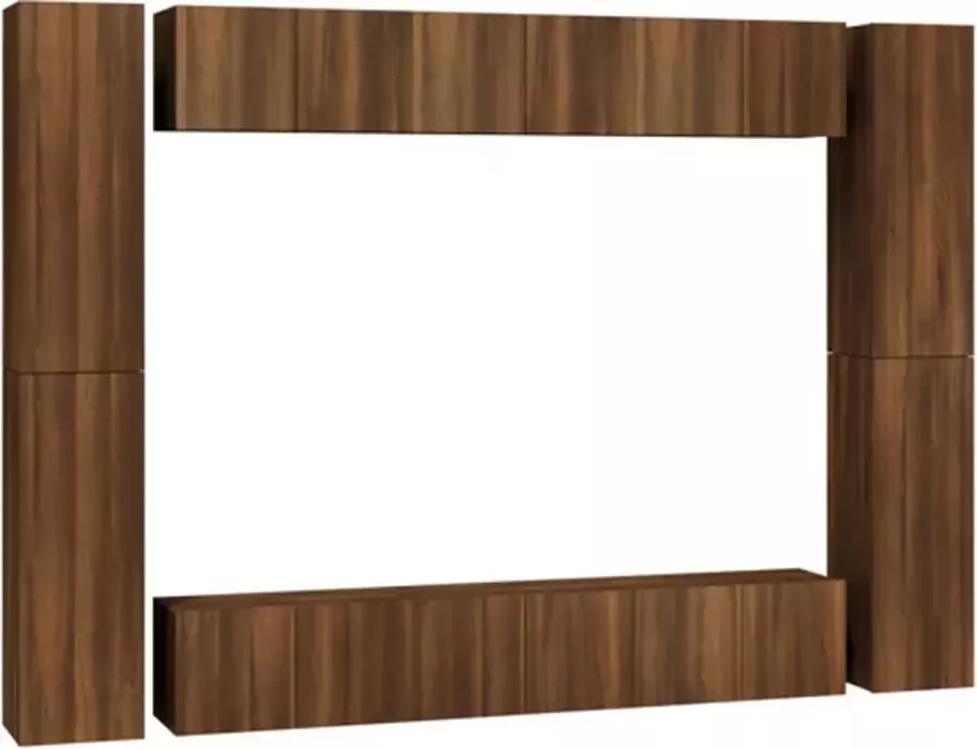 VidaXL 10-delige Tv-meubelset bewerkt hout bruineikenkleurig - Foto 2
