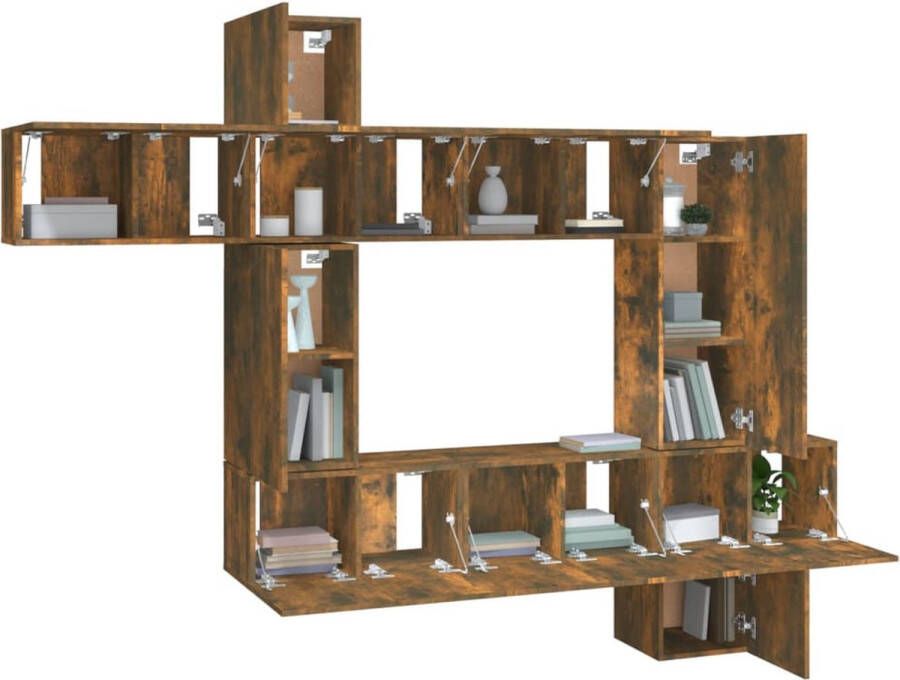 VidaXL 10-delige Tv-meubelset bewerkt hout bruineikenkleurig - Foto 2