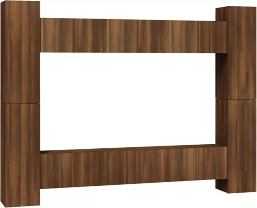 VidaXL 10-delige Tv-meubelset bewerkt hout bruineikenkleurig - Foto 3
