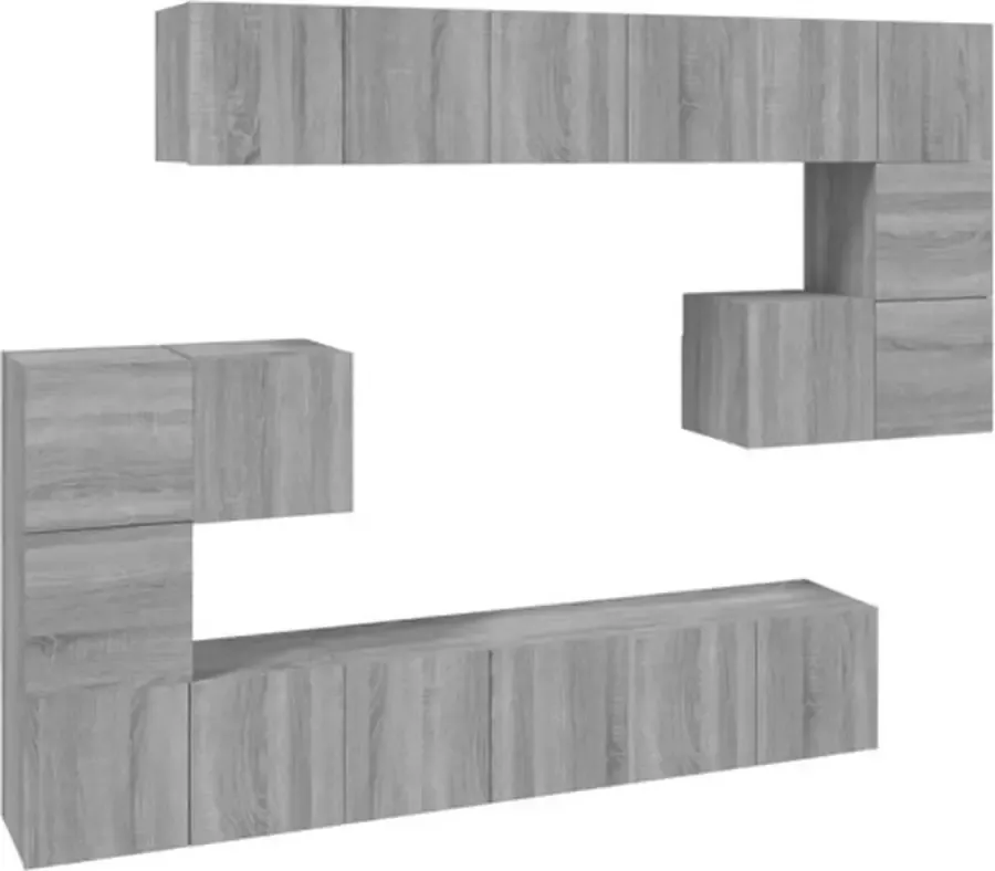 VidaXL -10-delige-Tv-meubelset-bewerkt-hout-grijs-sonoma-eikenkleurig - Foto 3