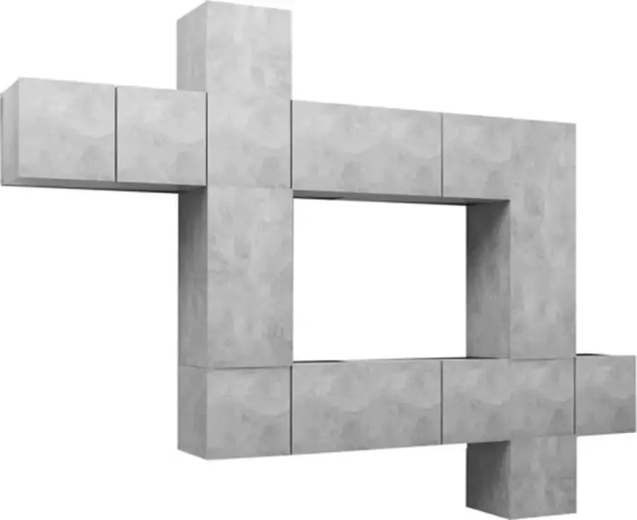 VidaXL 10-delige Tv-meubelset bewerkt hout betongrijs - Foto 3