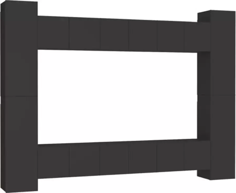 VidaXL 10-delige Tv-meubelset bewerkt hout zwart - Foto 5