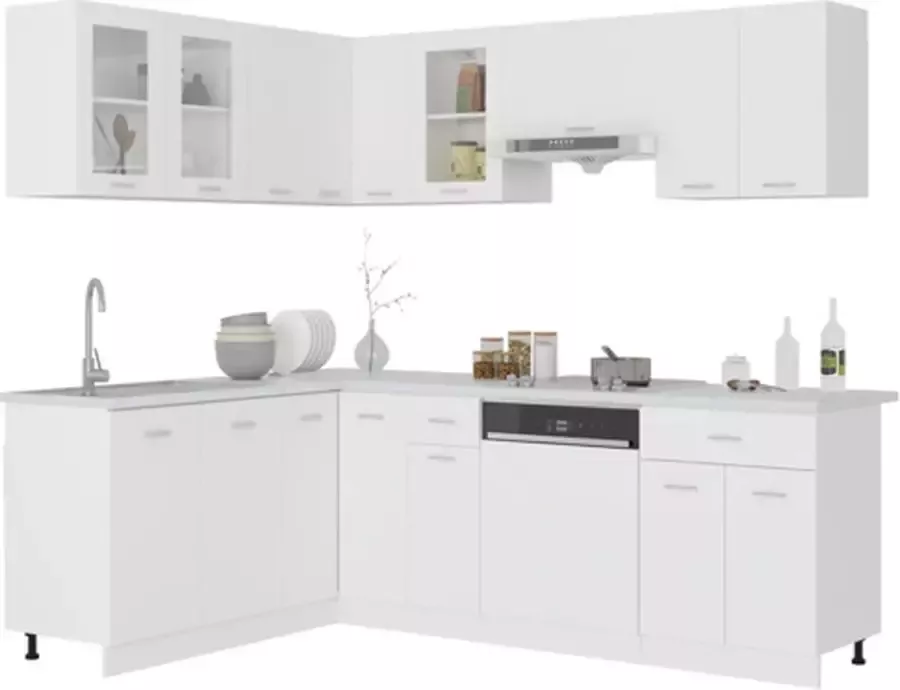 VIDAXL 11-delige Keukenkastenset spaanplaat wit - Foto 3