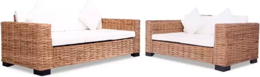 Vida XL 15-delig Bankstel natuurlijk rattan SKU: 274769 - Foto 3