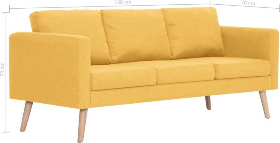 VidaXL -2-delig-Bankstel-stof-geel