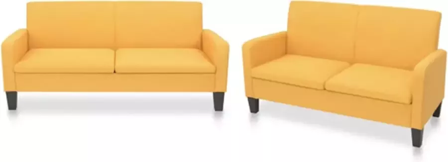 VidaXL -2-delig-Bankstel-stof-geel - Foto 3